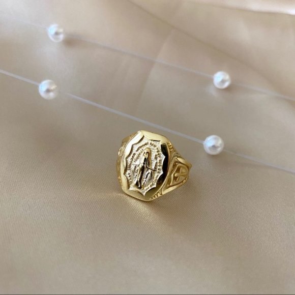 18K Gold plated Rosary Christian Catholic RING - Picture 3 of 9